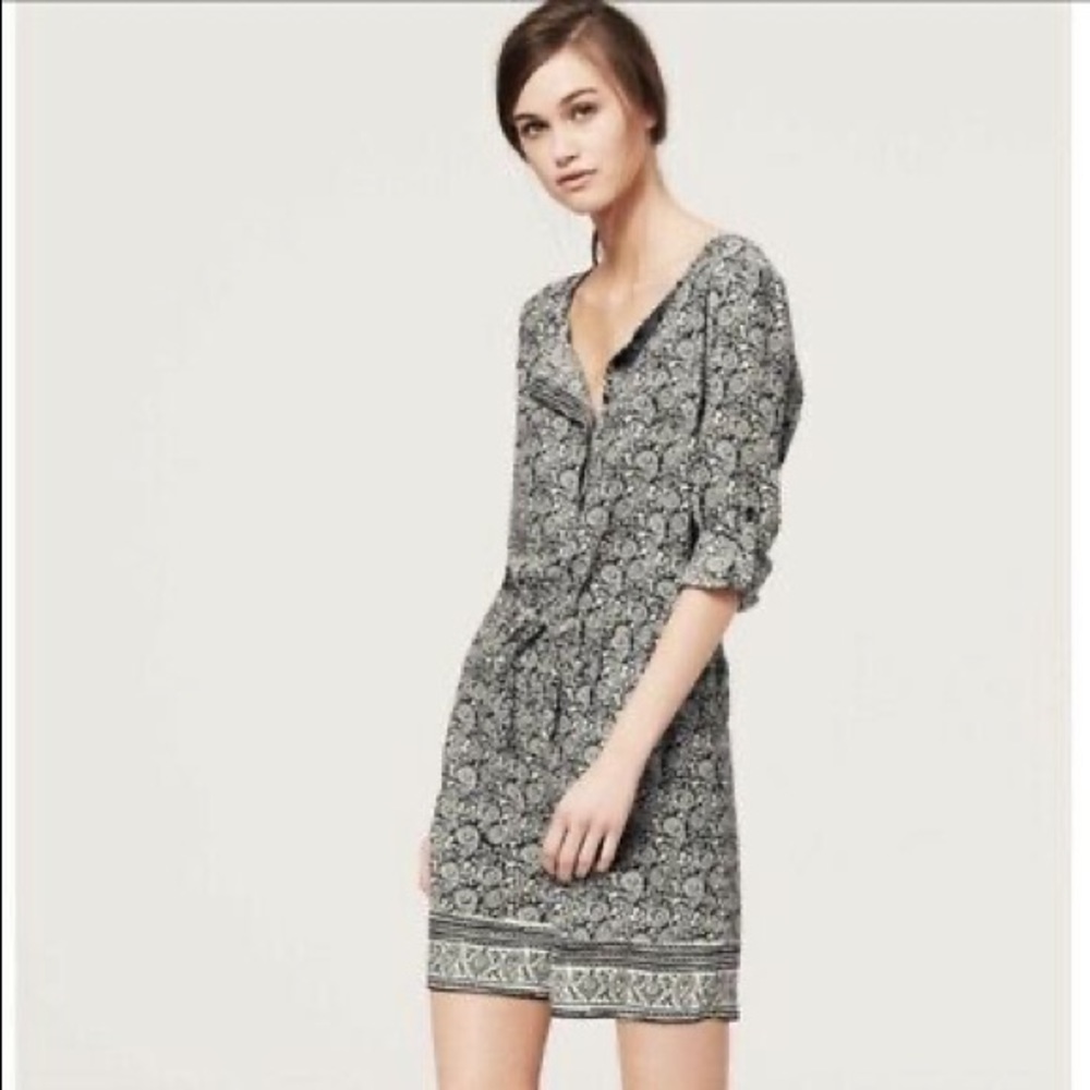 LOFT Paisley Printed 3/4 Sleeved Romper